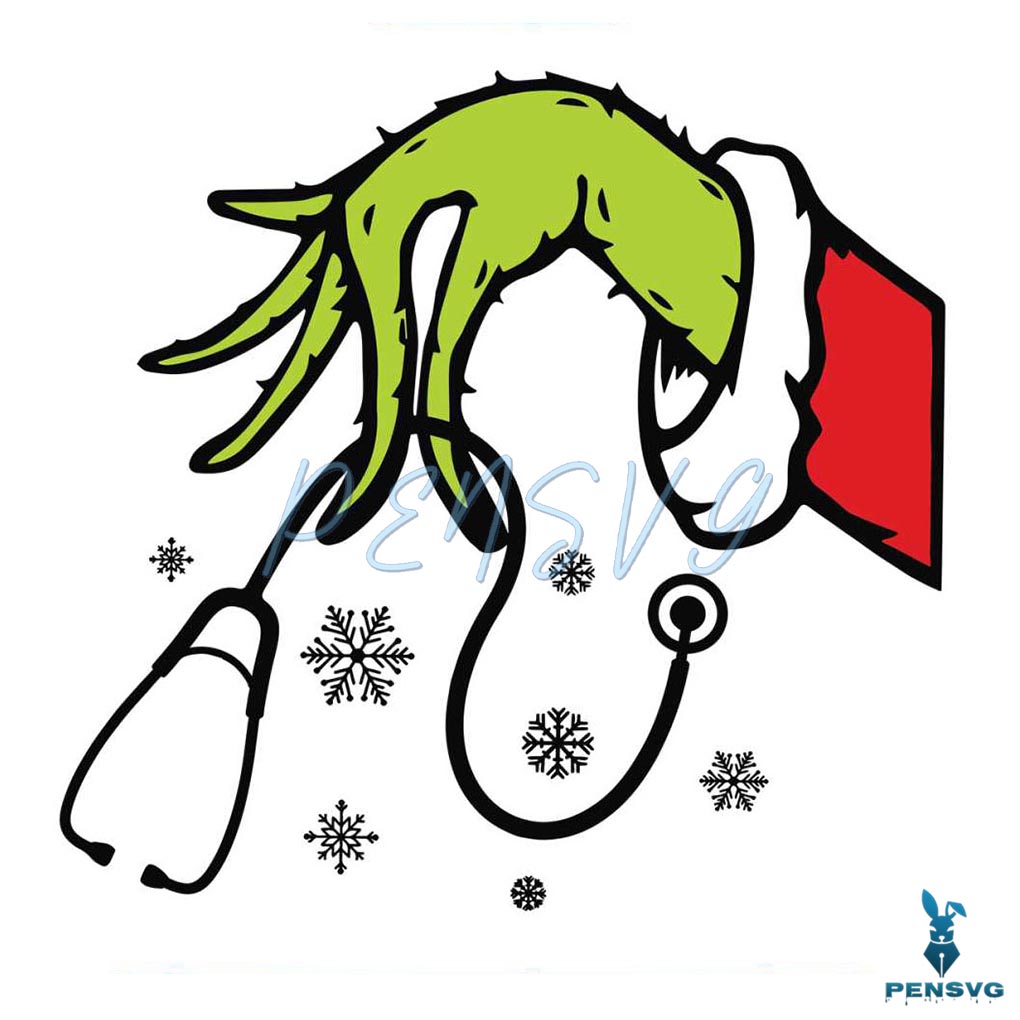 Christmas Nurse Grinch Santa Vibe SVG Graphic Design File