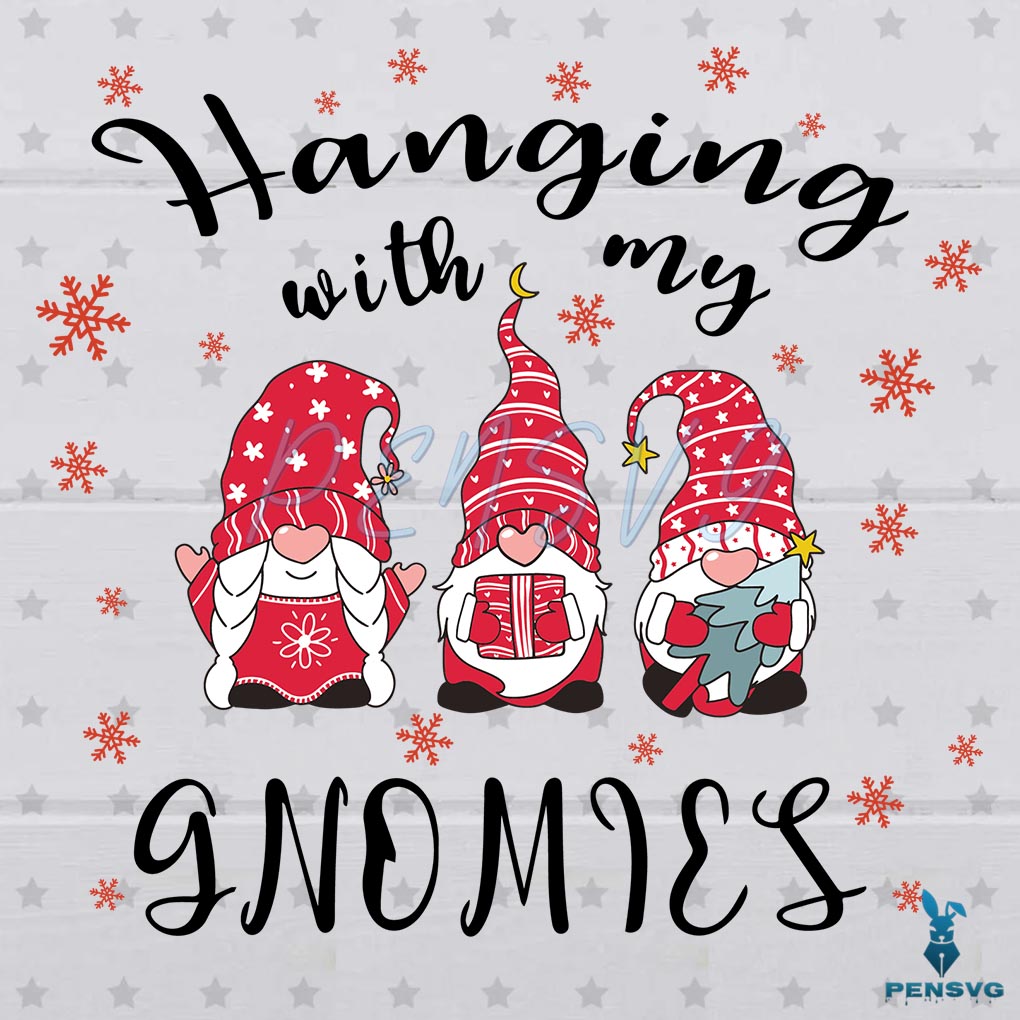 Christmas Nurse Hanging With My Gnomes SVG
