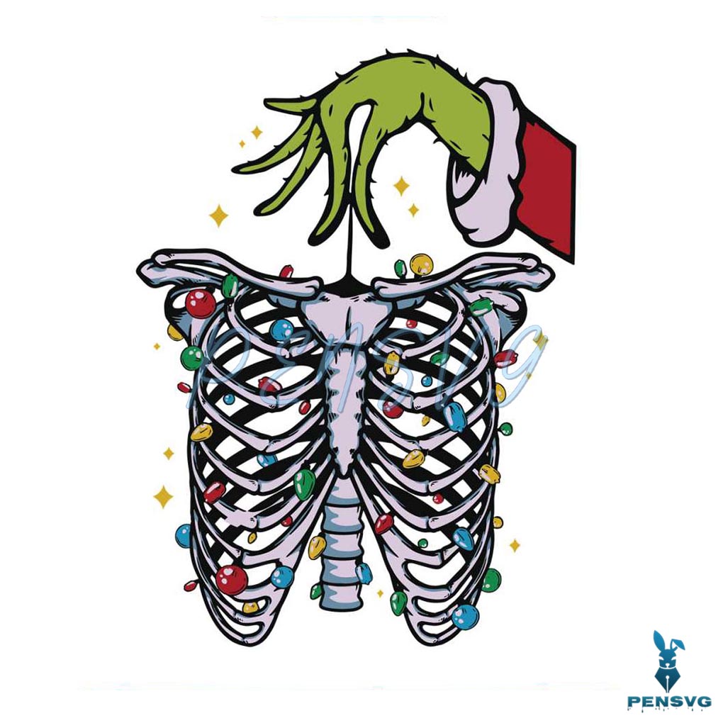 Christmas Radiology Xray Tech Grinch Hand SVG Digital Files