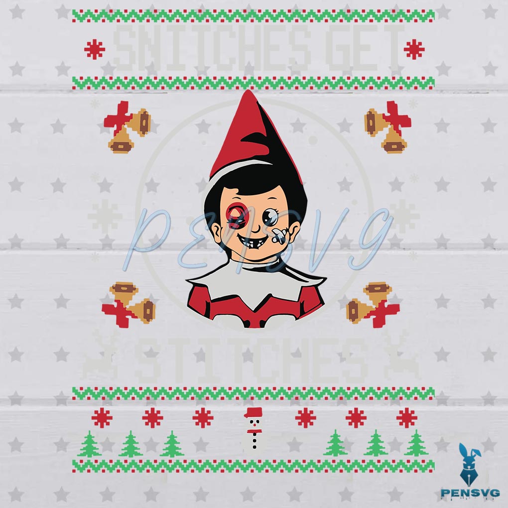 Christmas Snitches Tee Get Stitches Funny Xmas Svg Cutting Files
