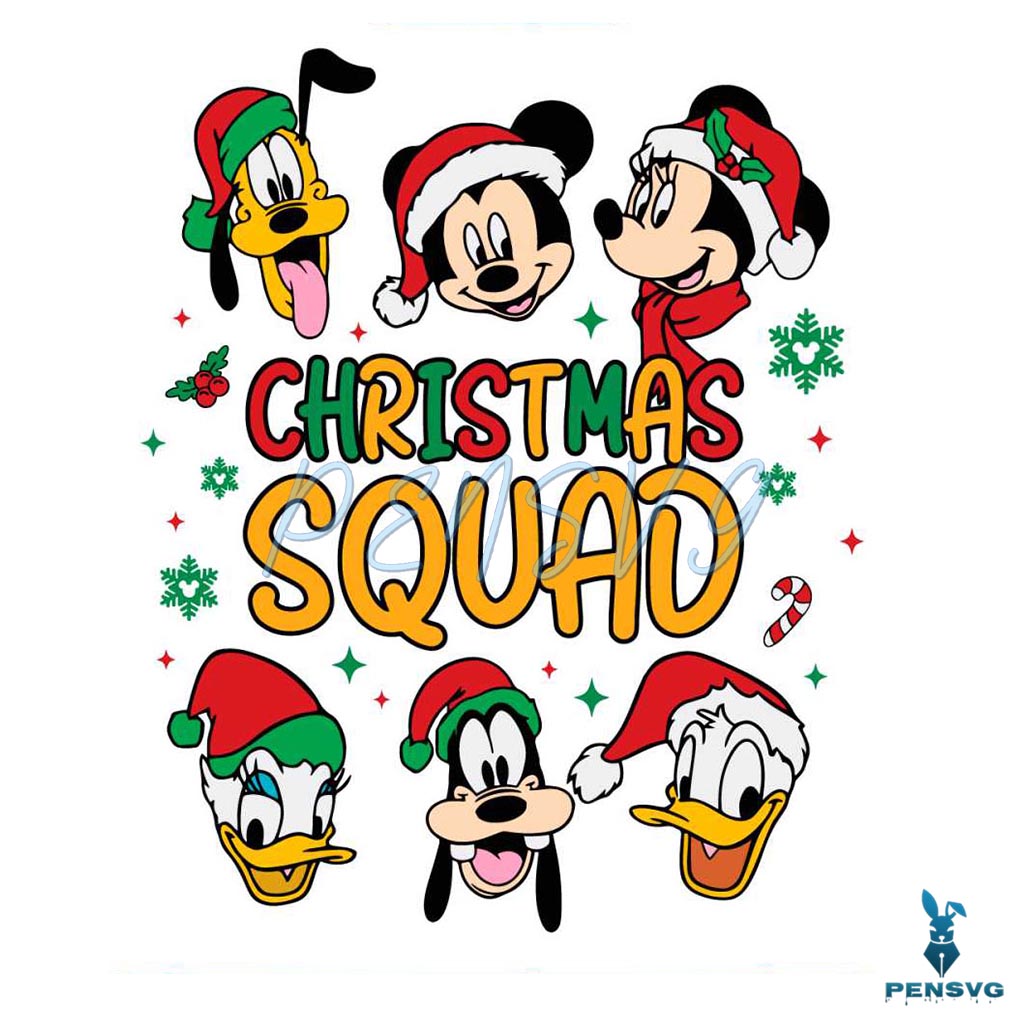 Christmas Squad Disney Mickey And Friends SVG Cricut File