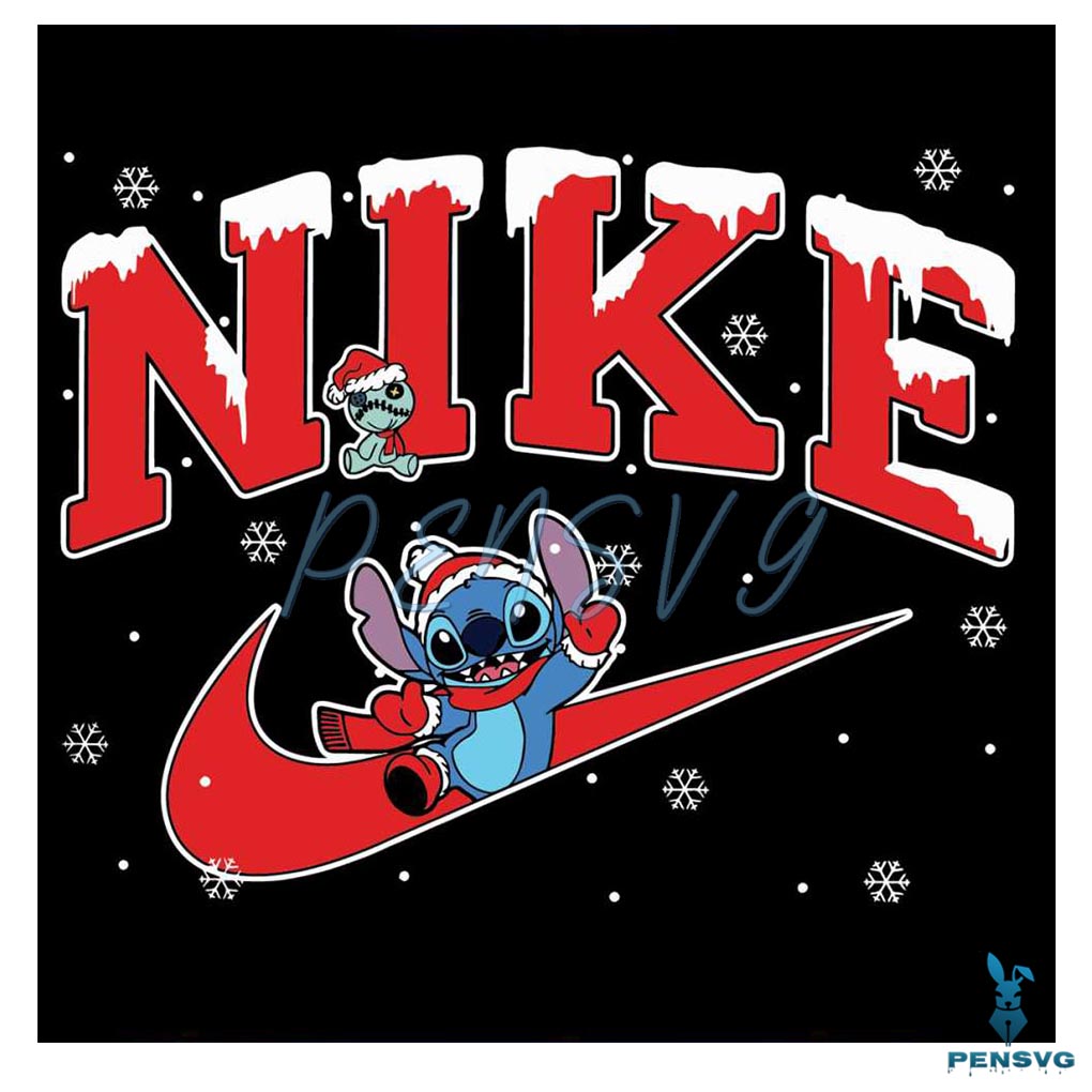 Christmas Stitch Nike Logo SVG
