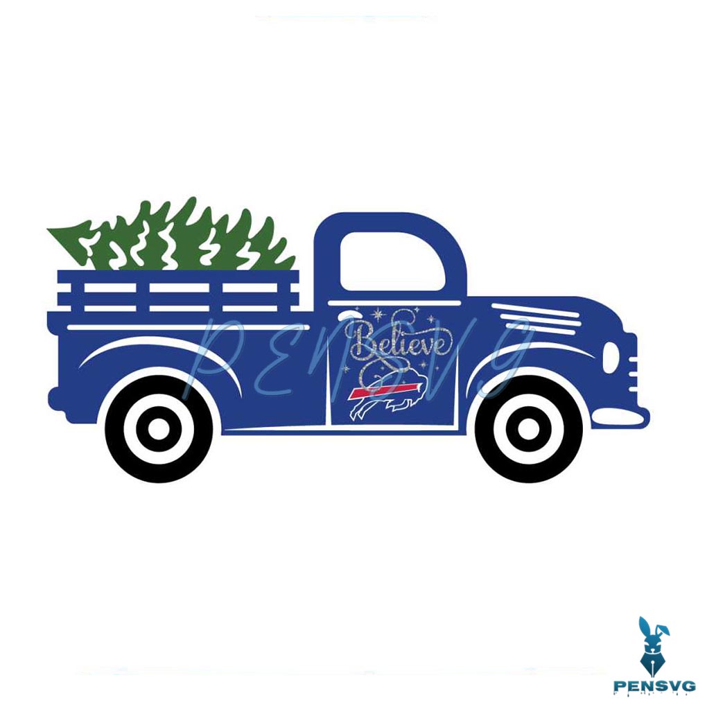 Christmas Tree Truck Believe Buffalo Bills SVG