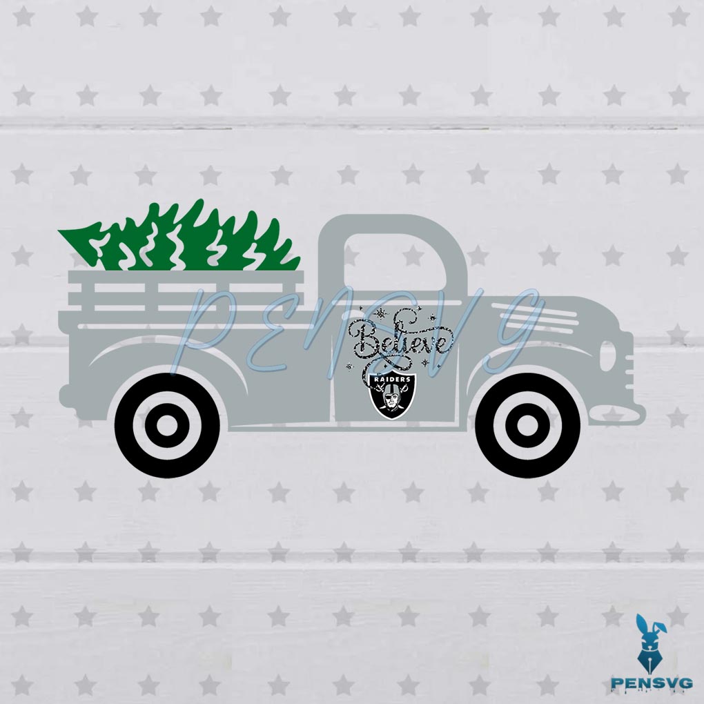 Christmas Tree Truck Believe Las Vegas Raiders SVG