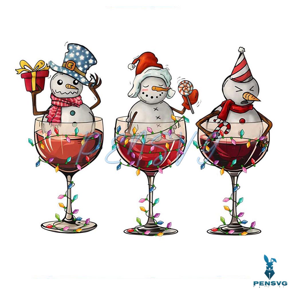 Christmas Wines Snowman PNG