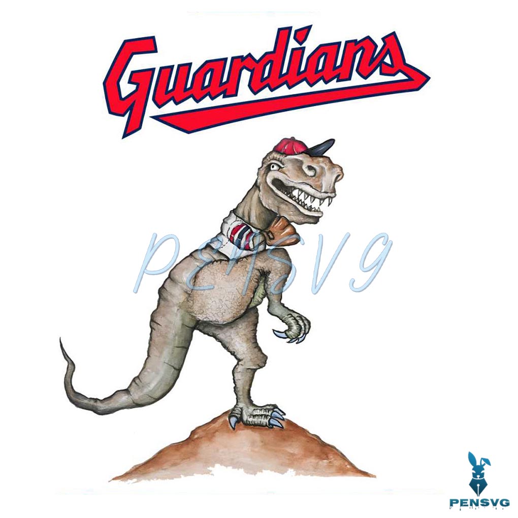 Cleveland Guardians Dinosaur Baseball PNG