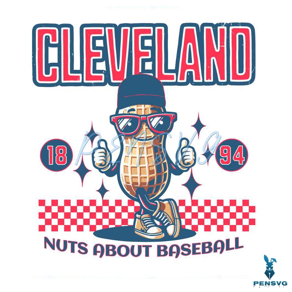 Cleveland Nuts About Baseball 1894 SVG