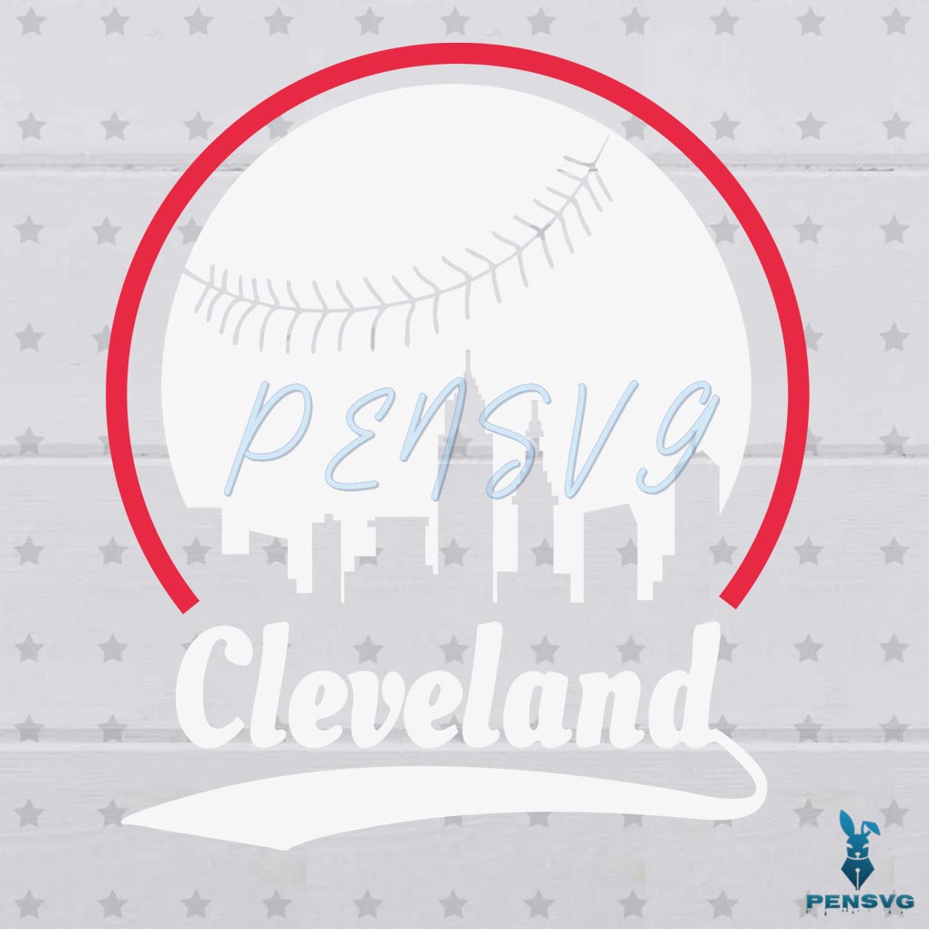 Cleveland Skyline Baseball Svg Silhouette Digital File