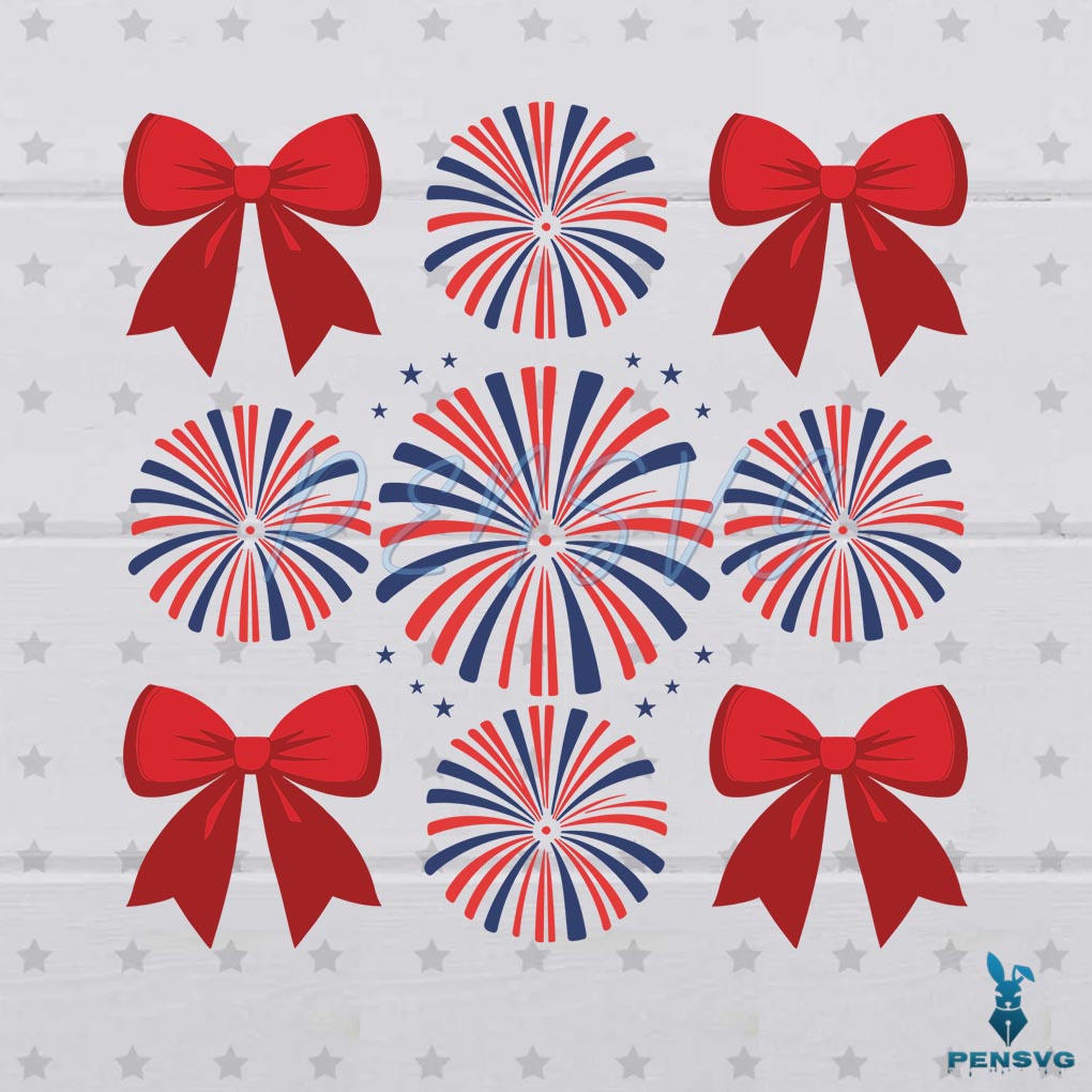 Coquette 4th Of July SVG Free Patriotic Bow Design for Cricut & Sublimation