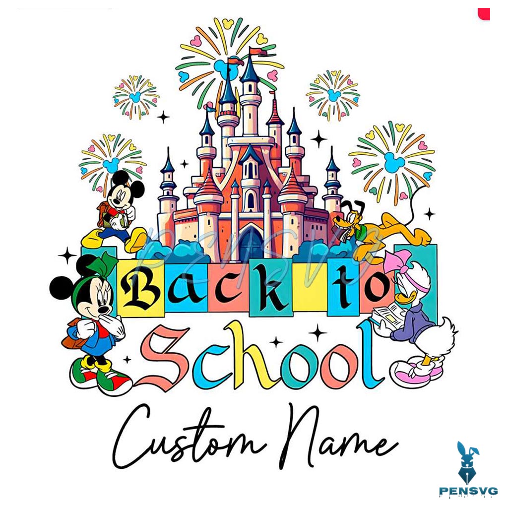 Custom Back To School Disney Castle PNG