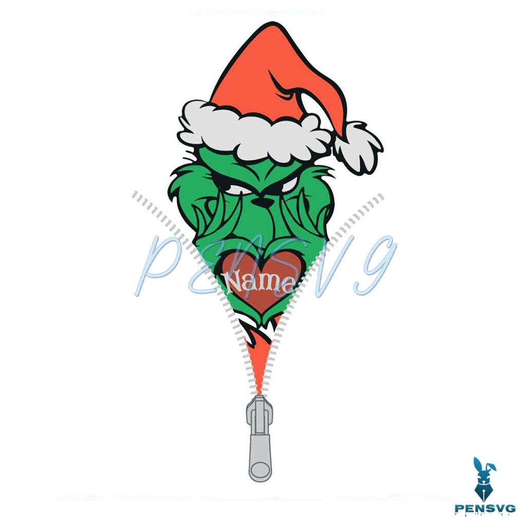 Custom Grinch Squad Heart Name SVG