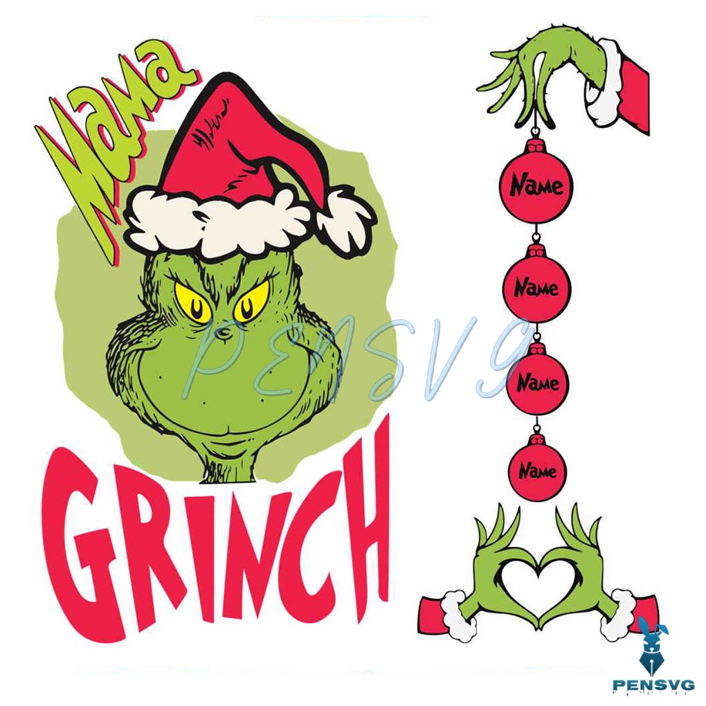 Custom Mama Grinch Family SVG