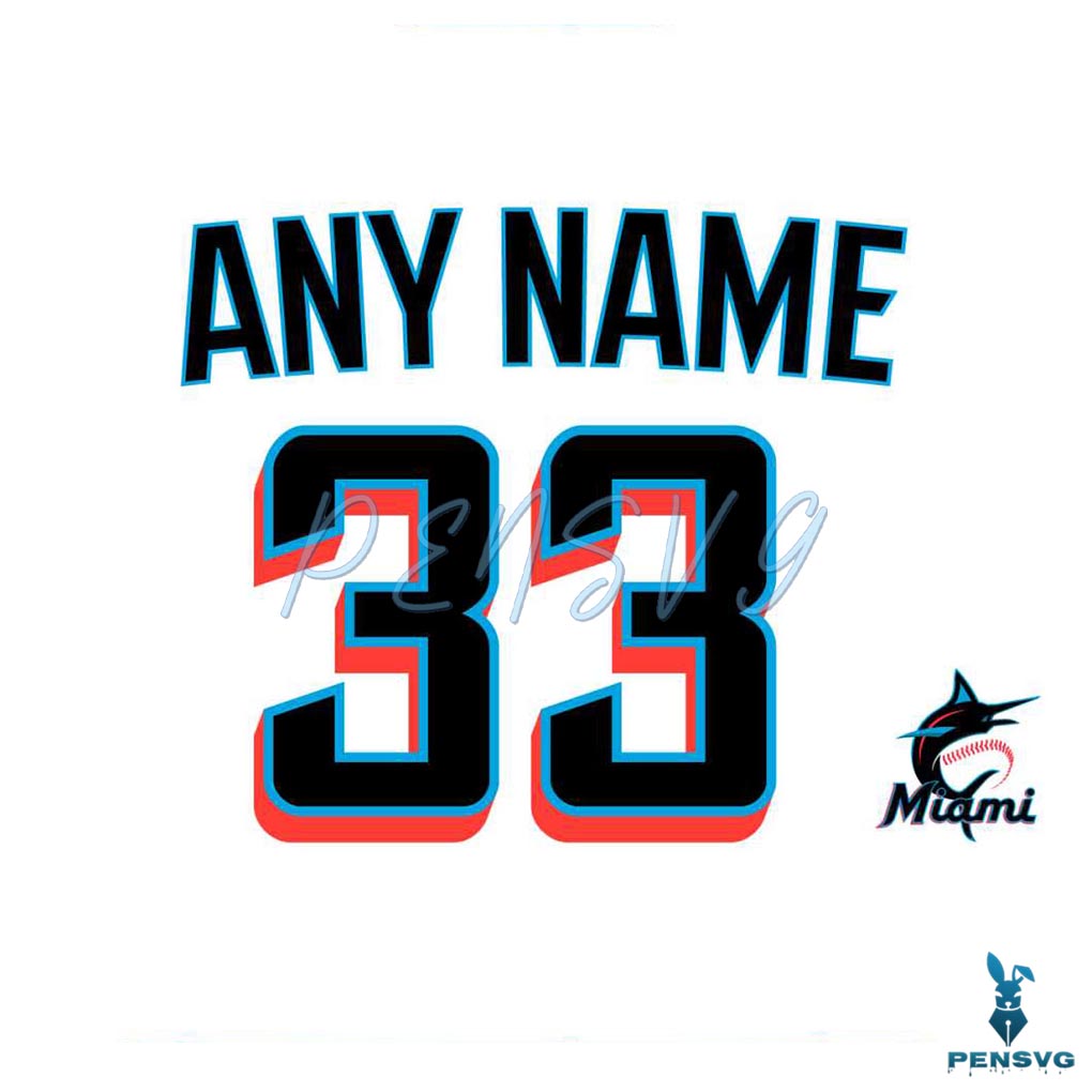 Custom Miami Marlins Name And Number Svg
