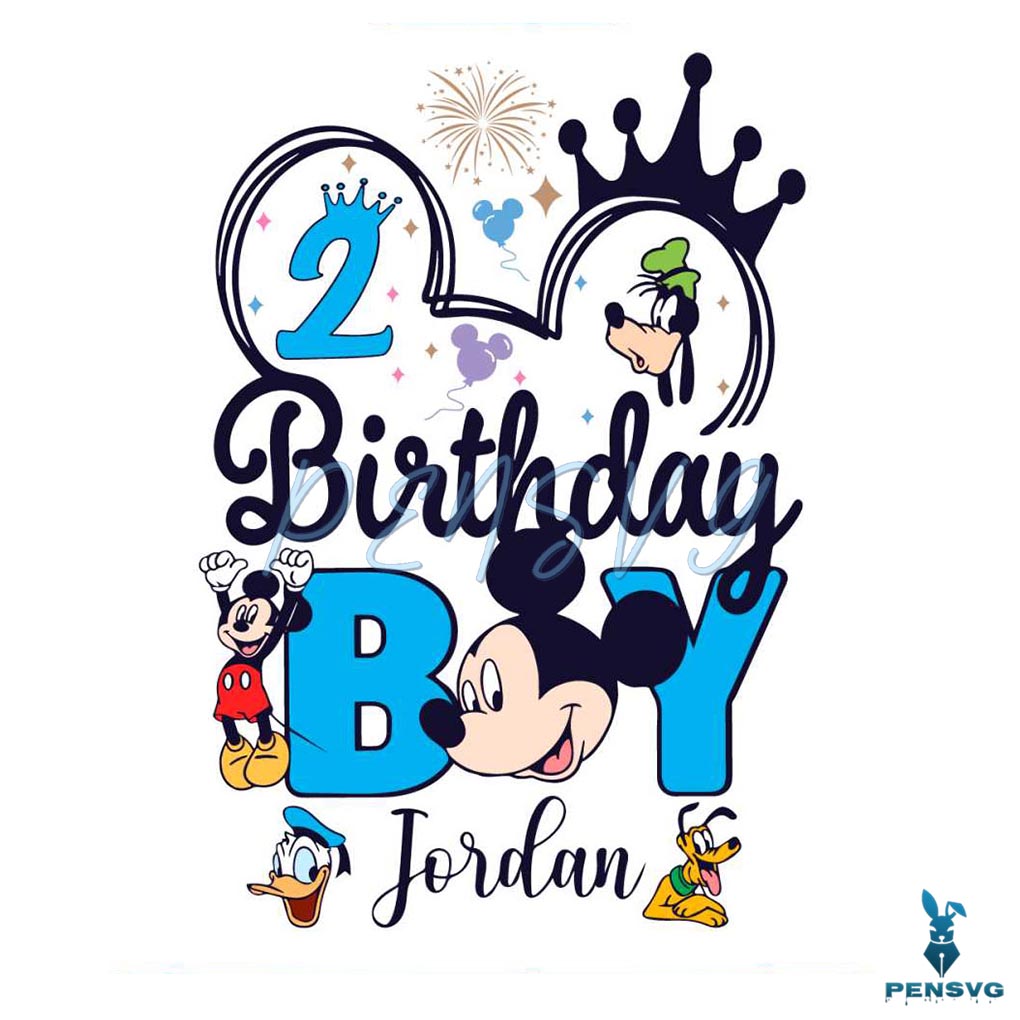 Custom Mickey Mouse Birthday Boy Svg