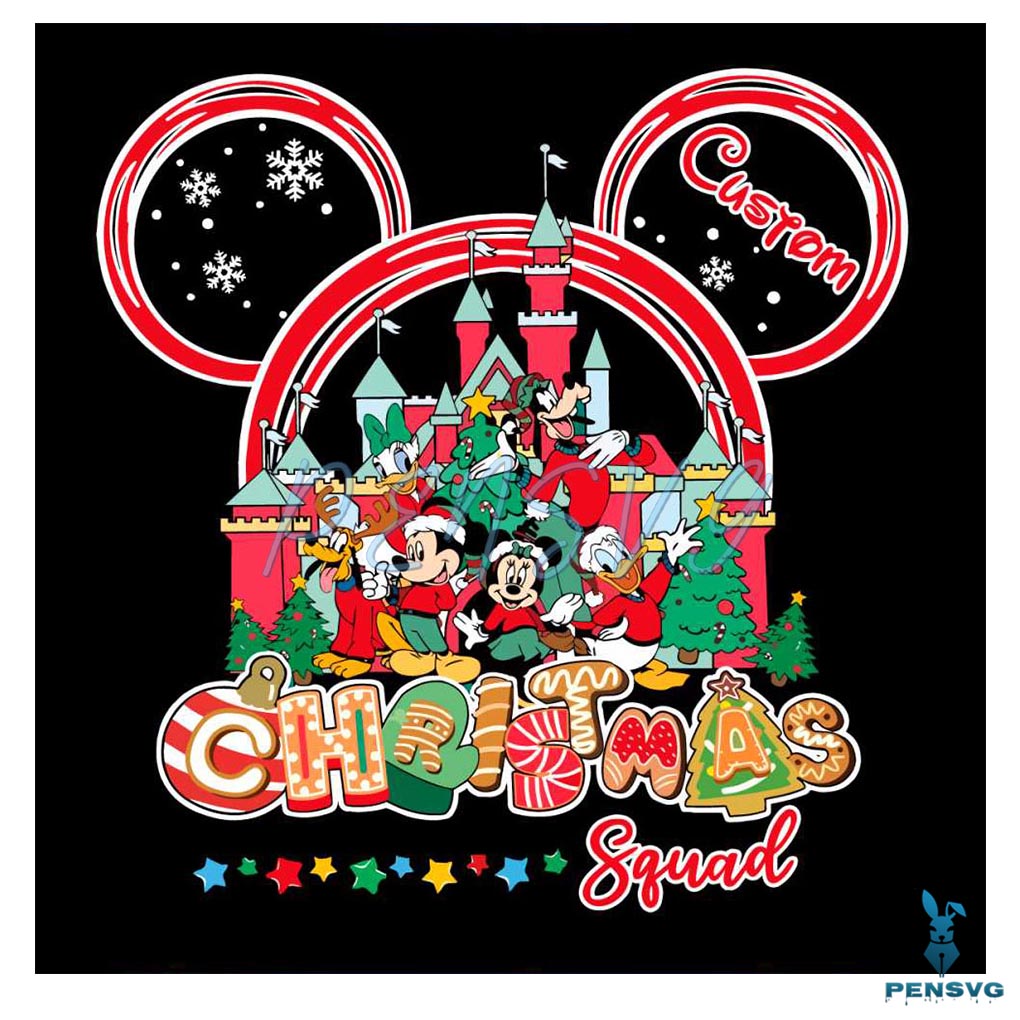 Custom Name Disney Christmas Squad SVG Graphic File
