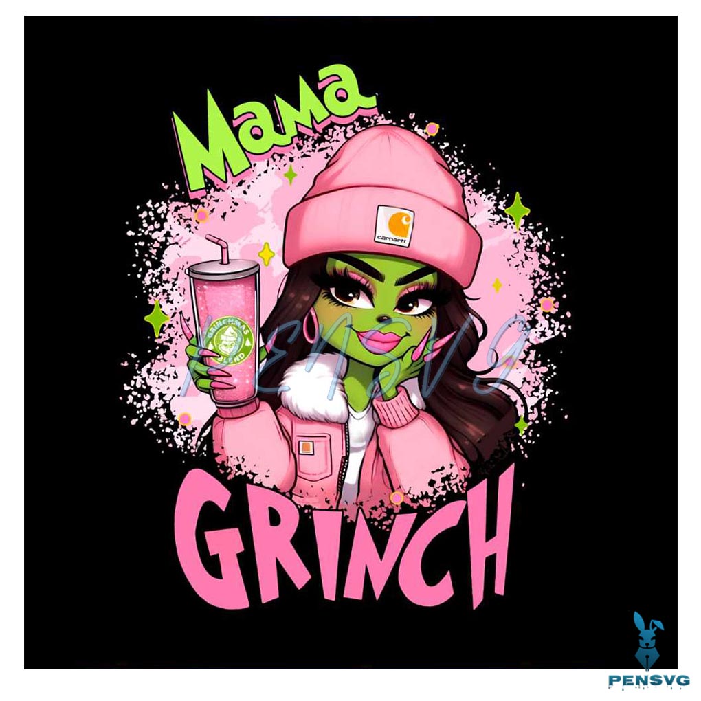 Custom Pink Christmas Mama Grinch Png