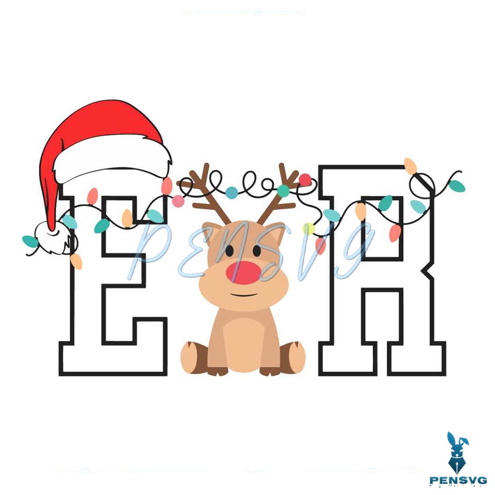 Cute Christmas ER Nurse SVG