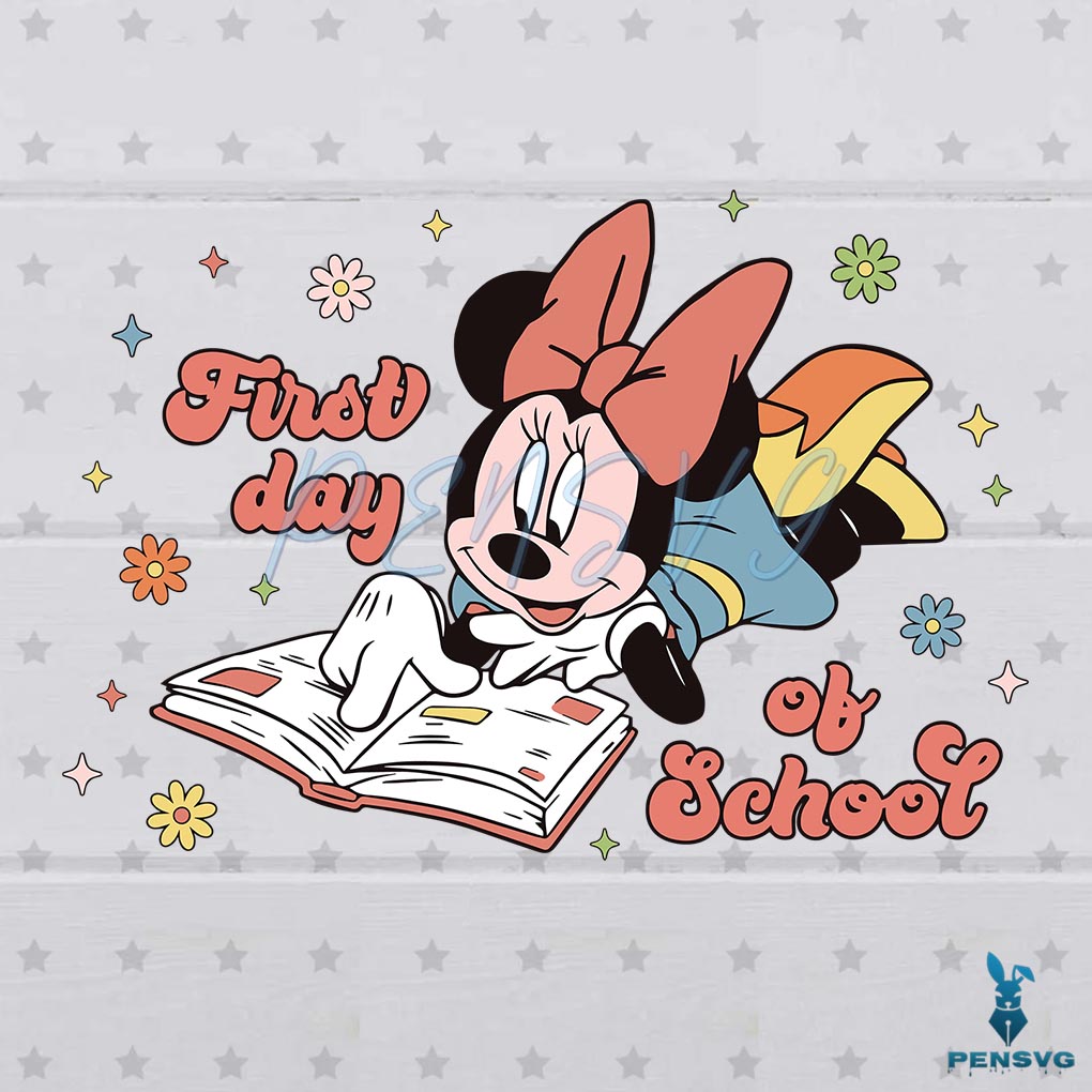 Cute Disney Minnie Mosue First Day Of School Svg Digital Files