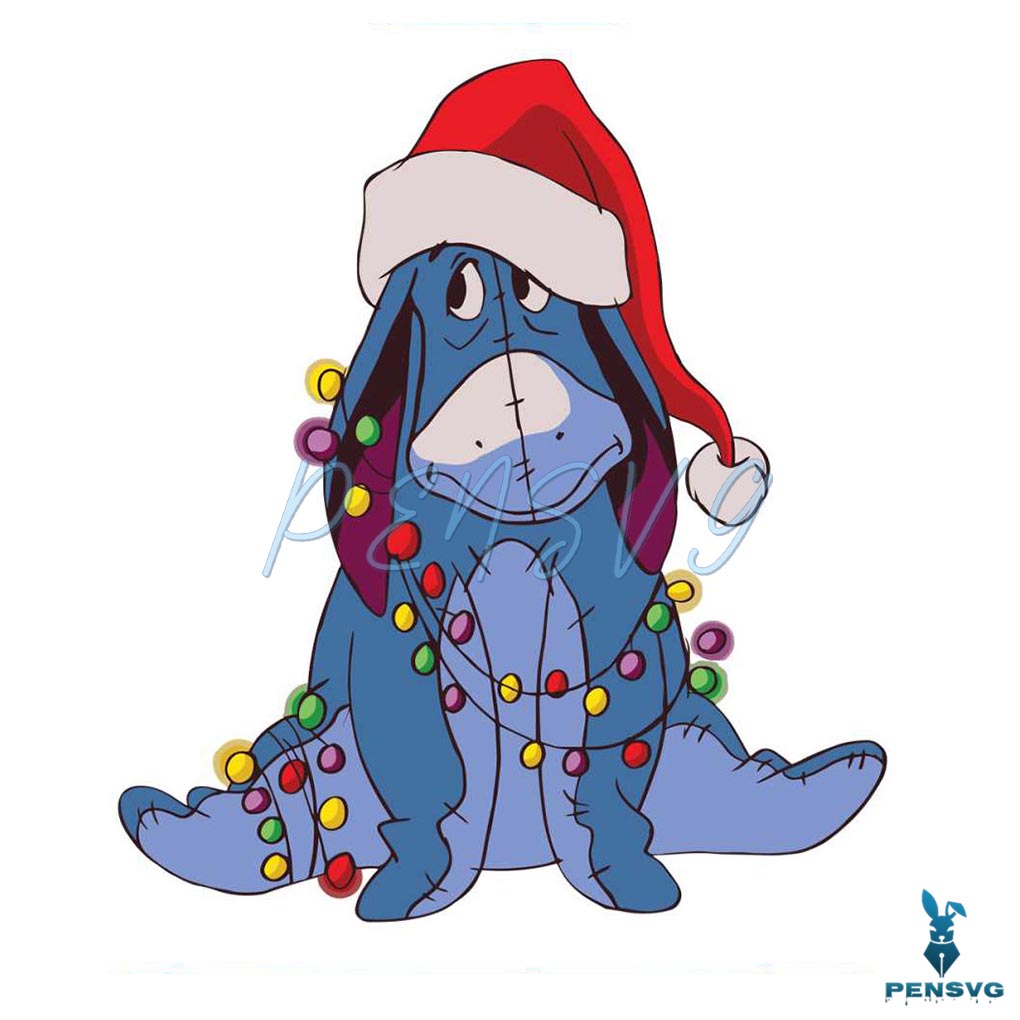 Cute Eeyore Winnie The Pooh Christmas SVG Cricut Files