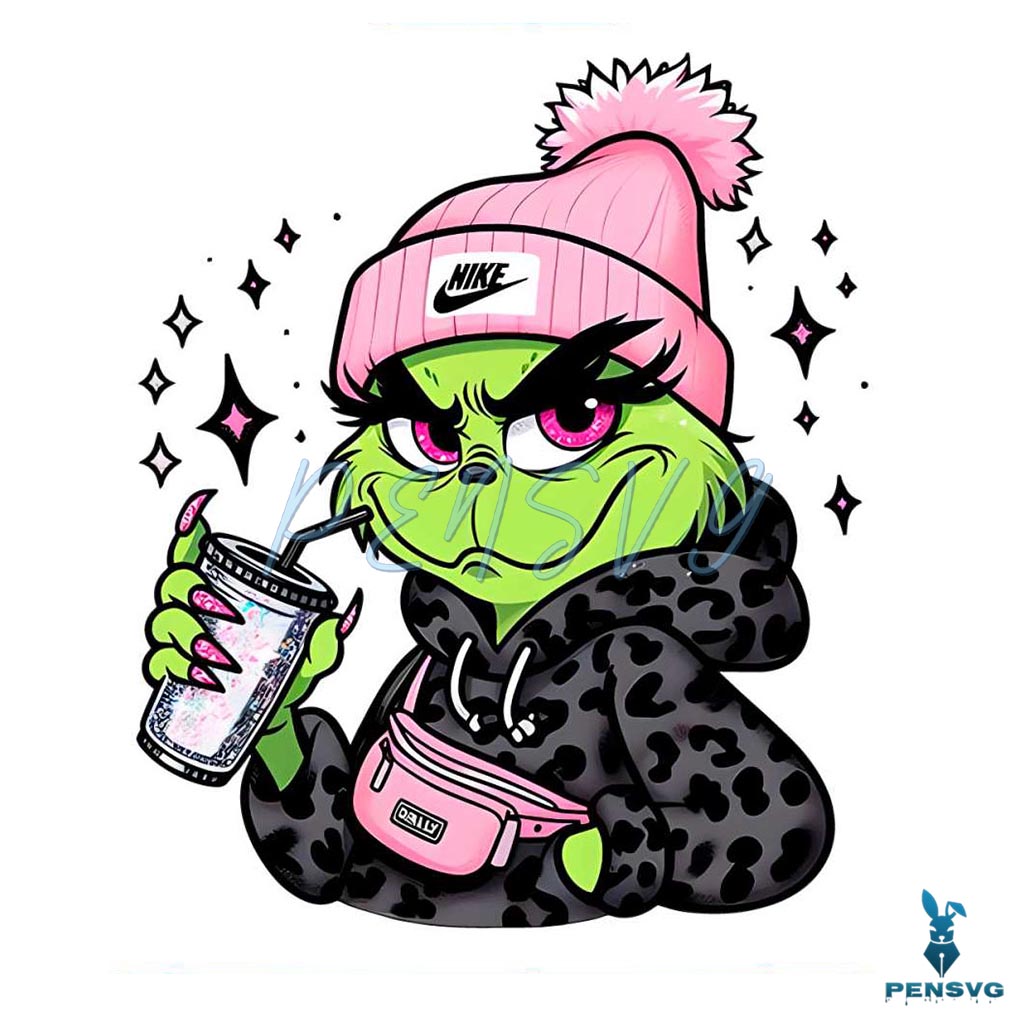 Cute Girl Grinch Nike Hat PNG