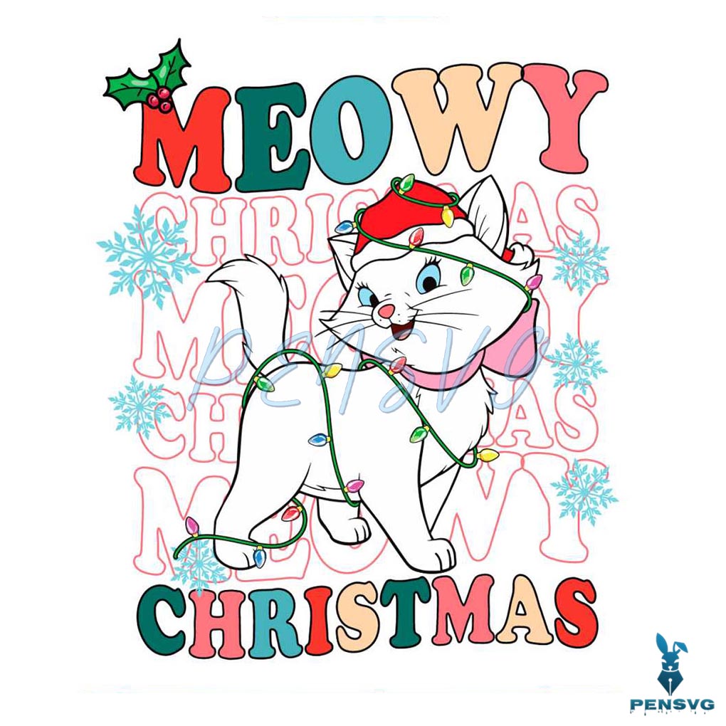 Cute Meowy Christmas Aristocats Santa SVG