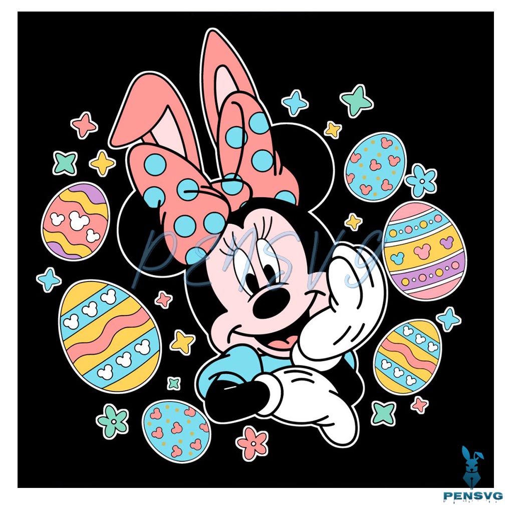 Cute Minnie Mouse Happy Easter SVG