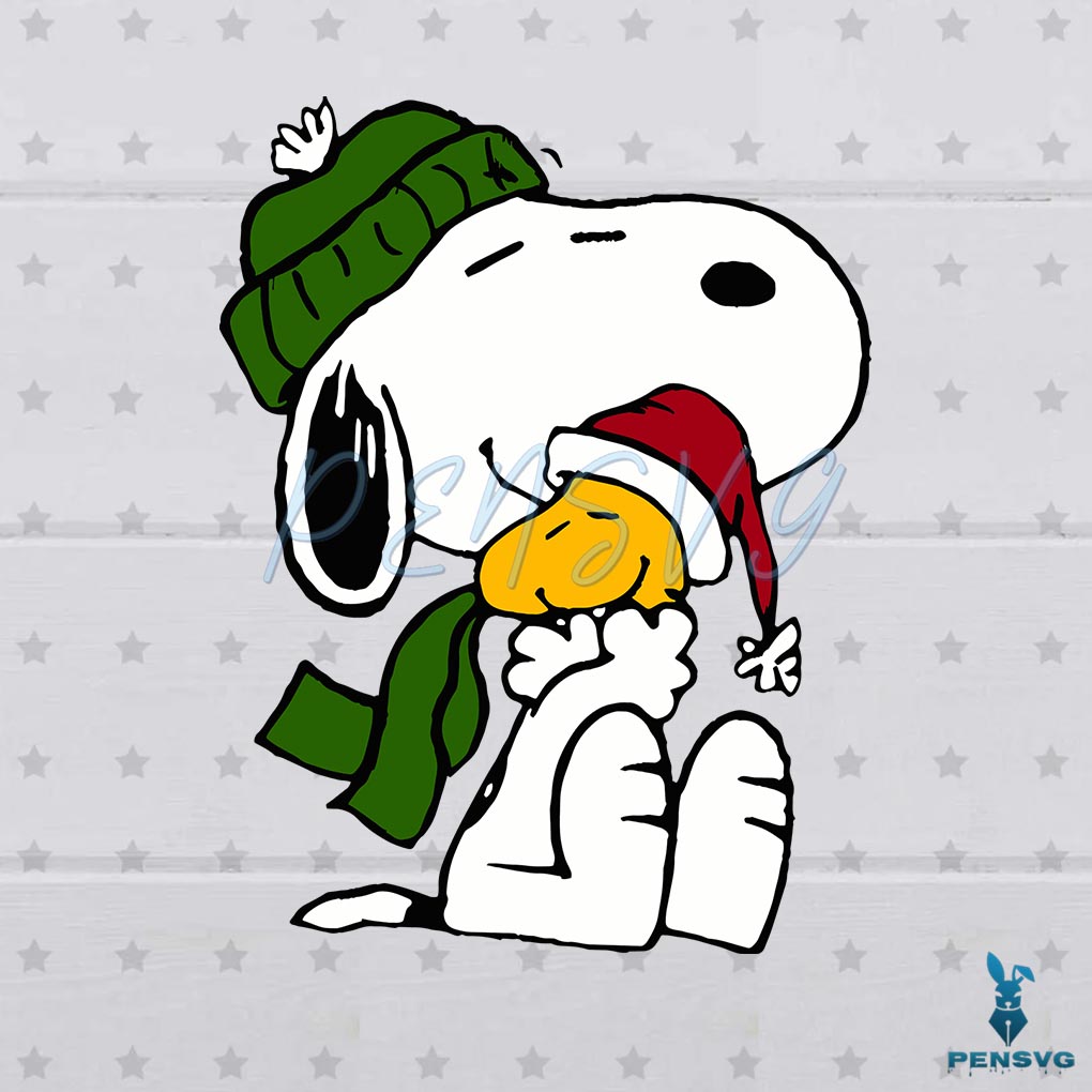 Cute Snoopy Dog Woodstock Christmas SVG