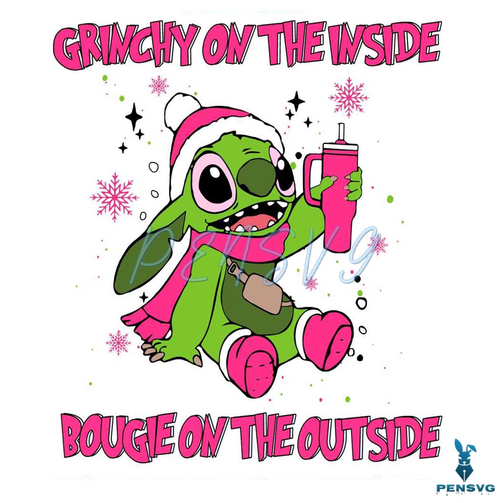 Cute Stitch Grinchy On The Inside SVG