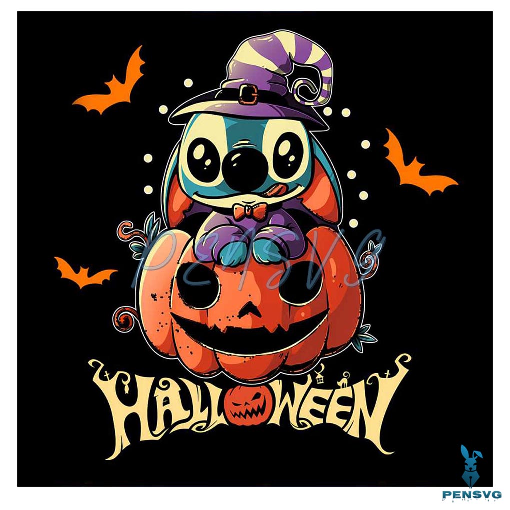 Cute Stitch Horror Halloween PNG Sublimation Download
