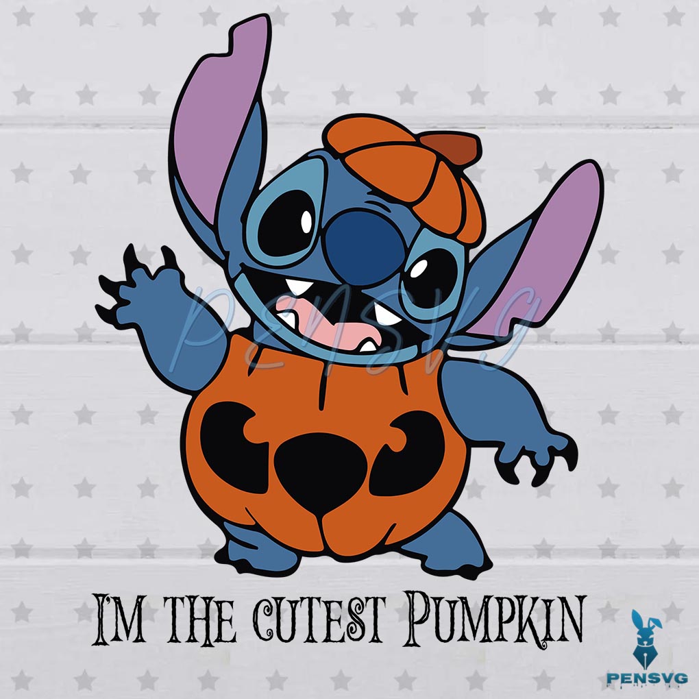Cute Stitch With Pumpkin Suit SVG Graphic Designs Files