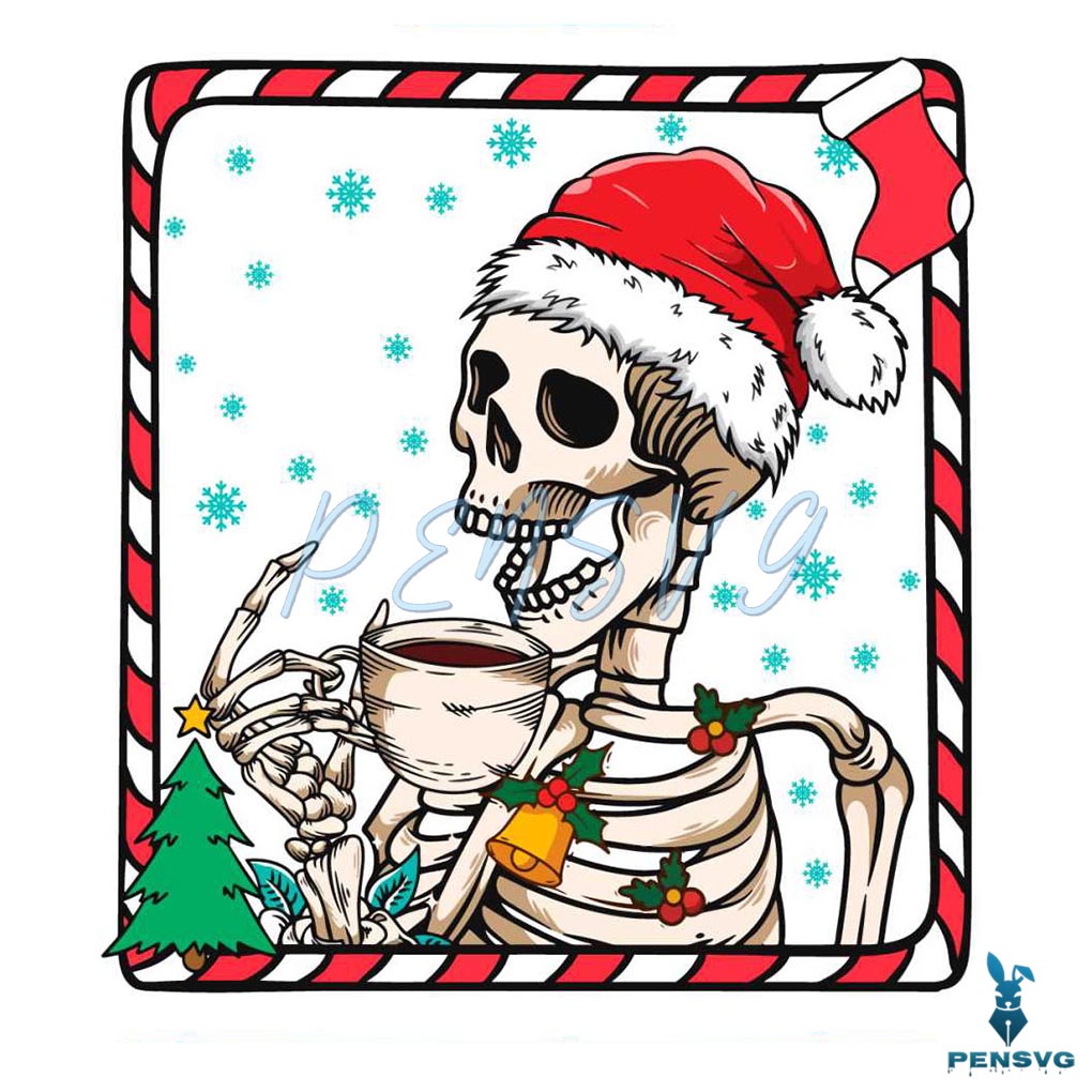 Dead Inside Skeleton Christmas Coffee SVG