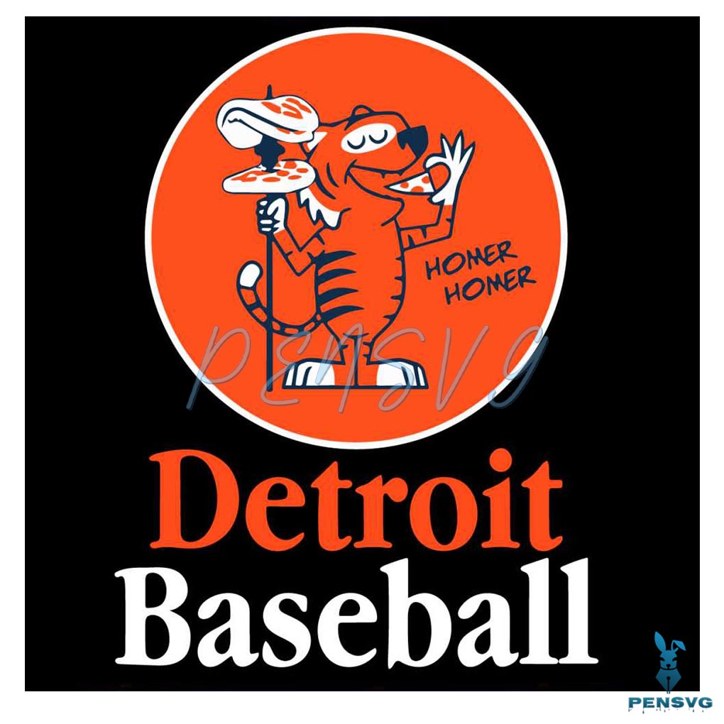 Detroit Baseball Pizza Spear Home Homer SVG