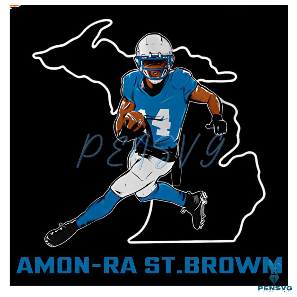 Detroit Lions Dootball Amon Ra St Brown State Star Player Png