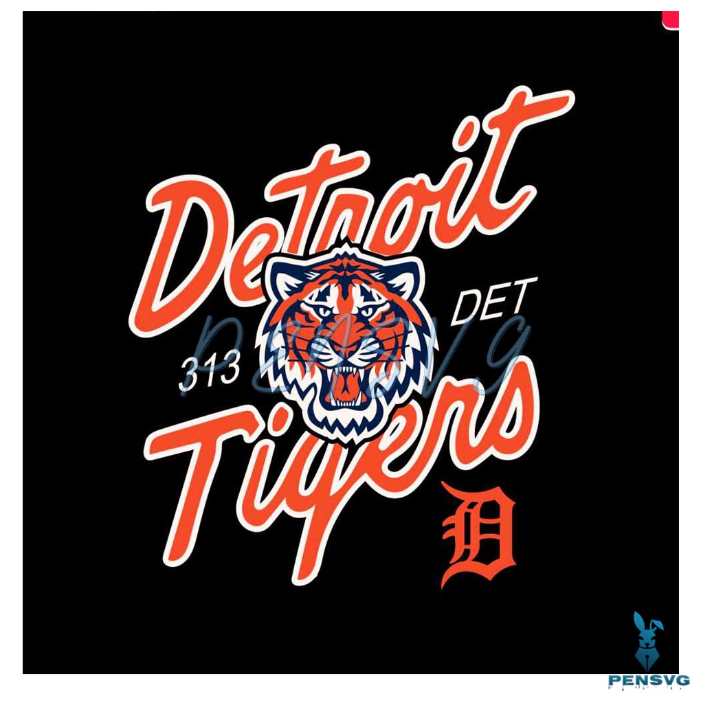 Detroit Tiger Roar Baseball Team SVG