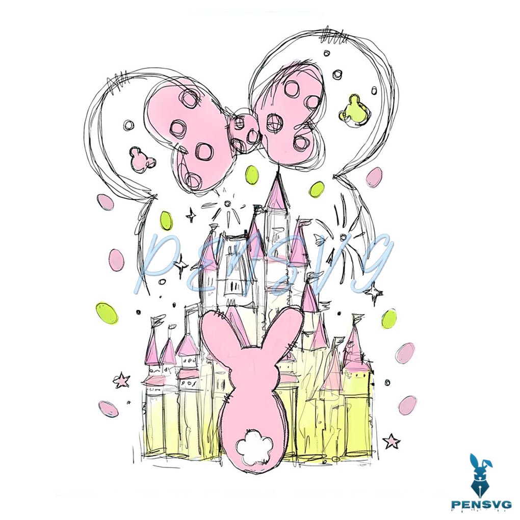 Disney Easter Bunny Minnie Head Castle PNG