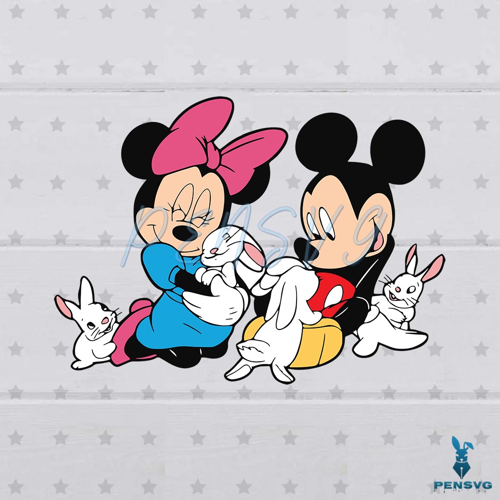 Disney Easter Mickey Minnie Bunny SVG