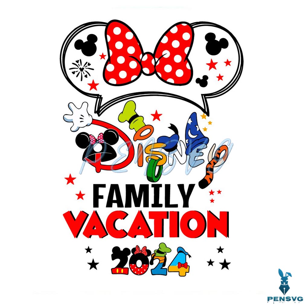 Disney Family Vacation 2024 Minnie Head SVG