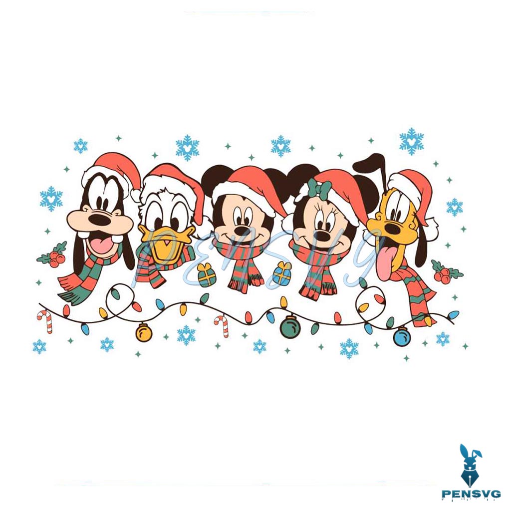 Disney Friends Christmas Lights SVG