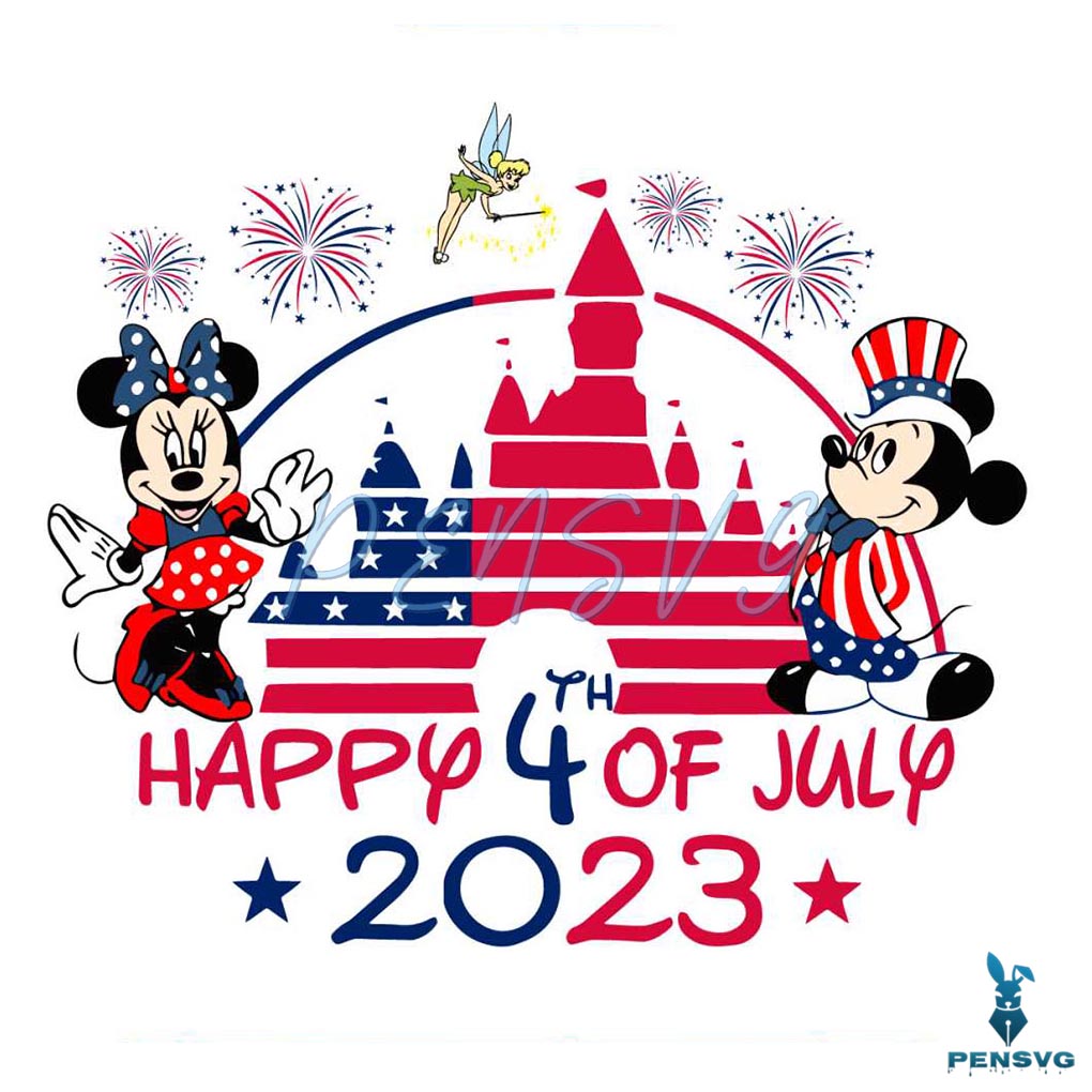 Disney Happy 4th Of July 2023 Mickey And Minnie Svg Cutting File