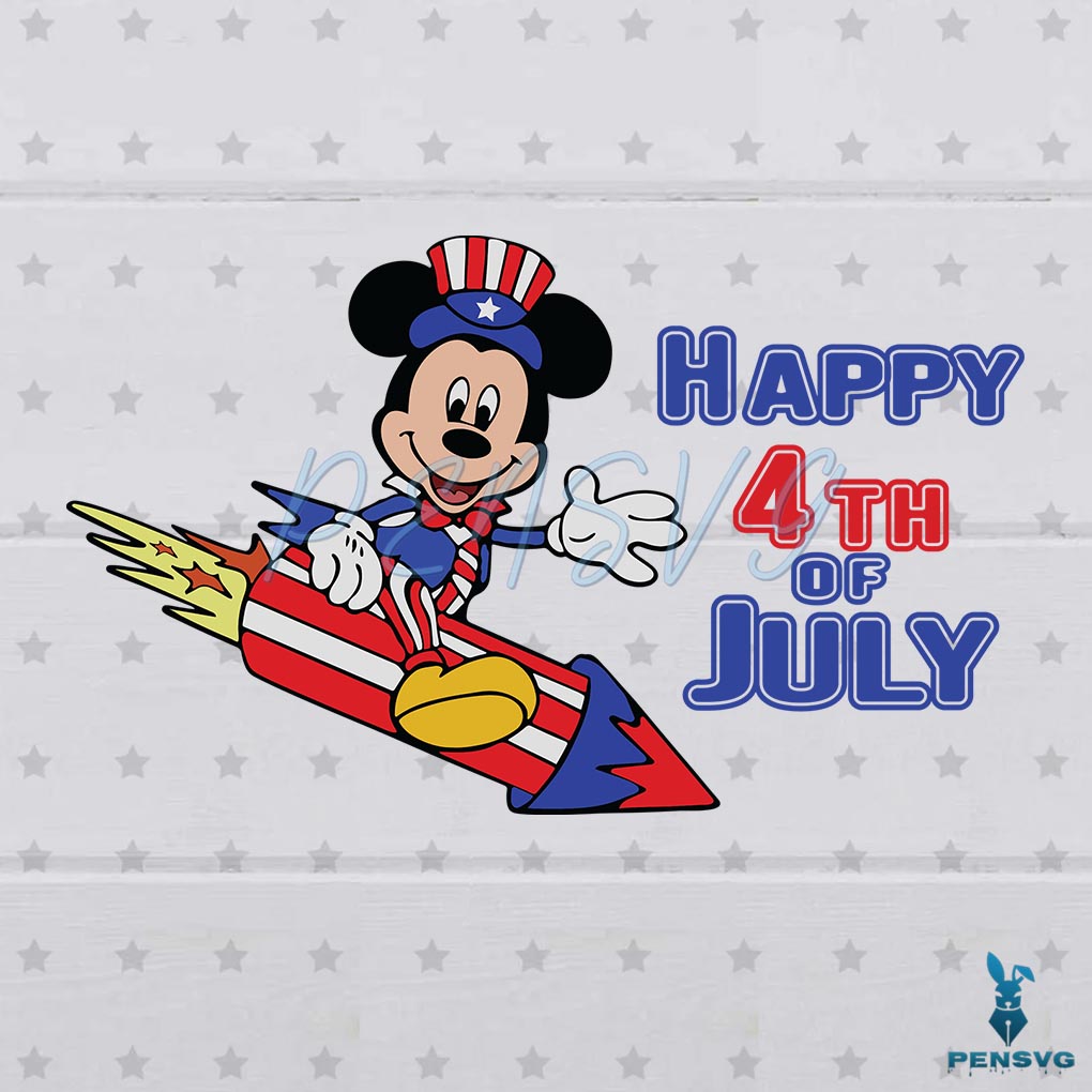 Disney Happy 4th of July SVG File, Funny Mickey SVG