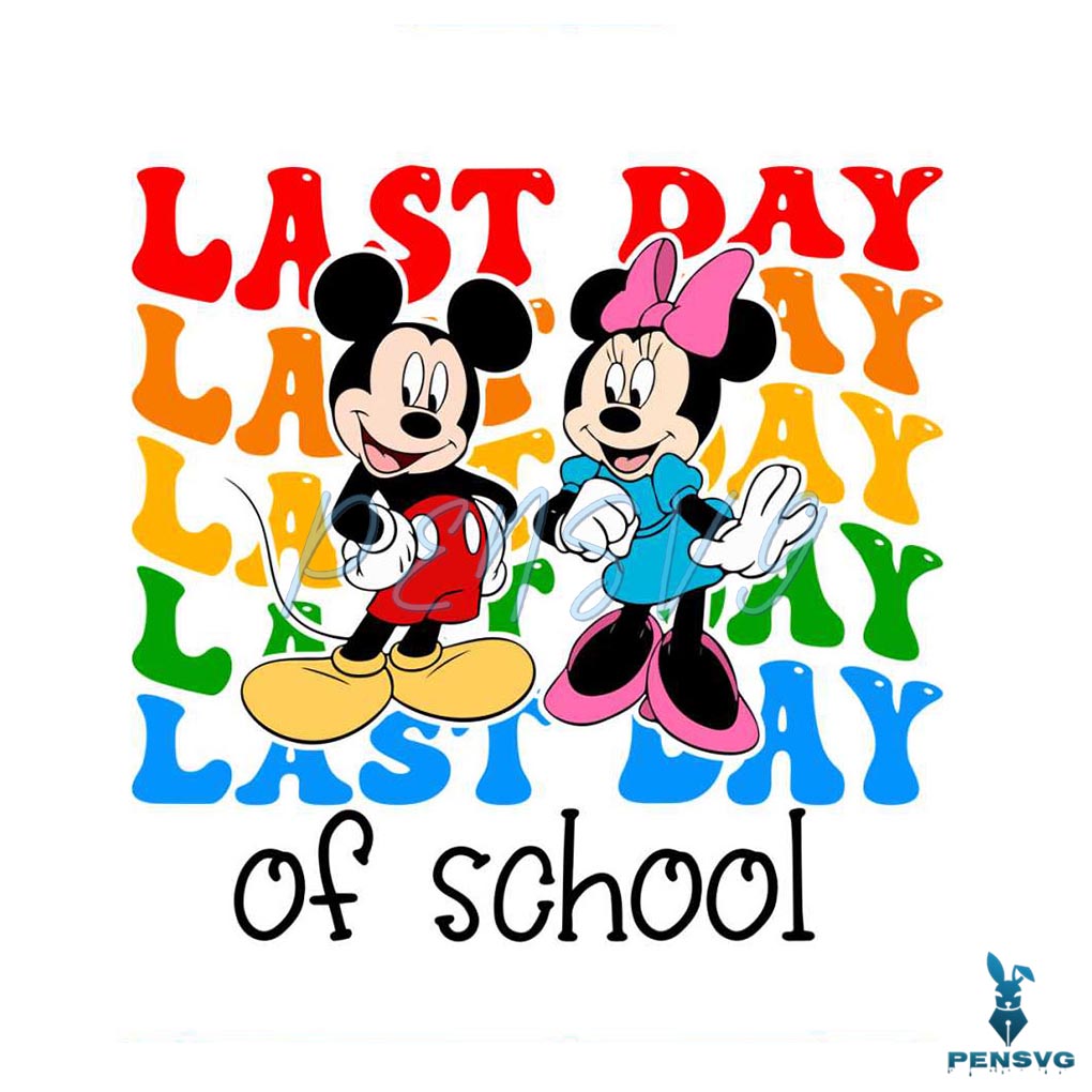 Disney Happy Last Day Of School Mickey Minnie PNG
