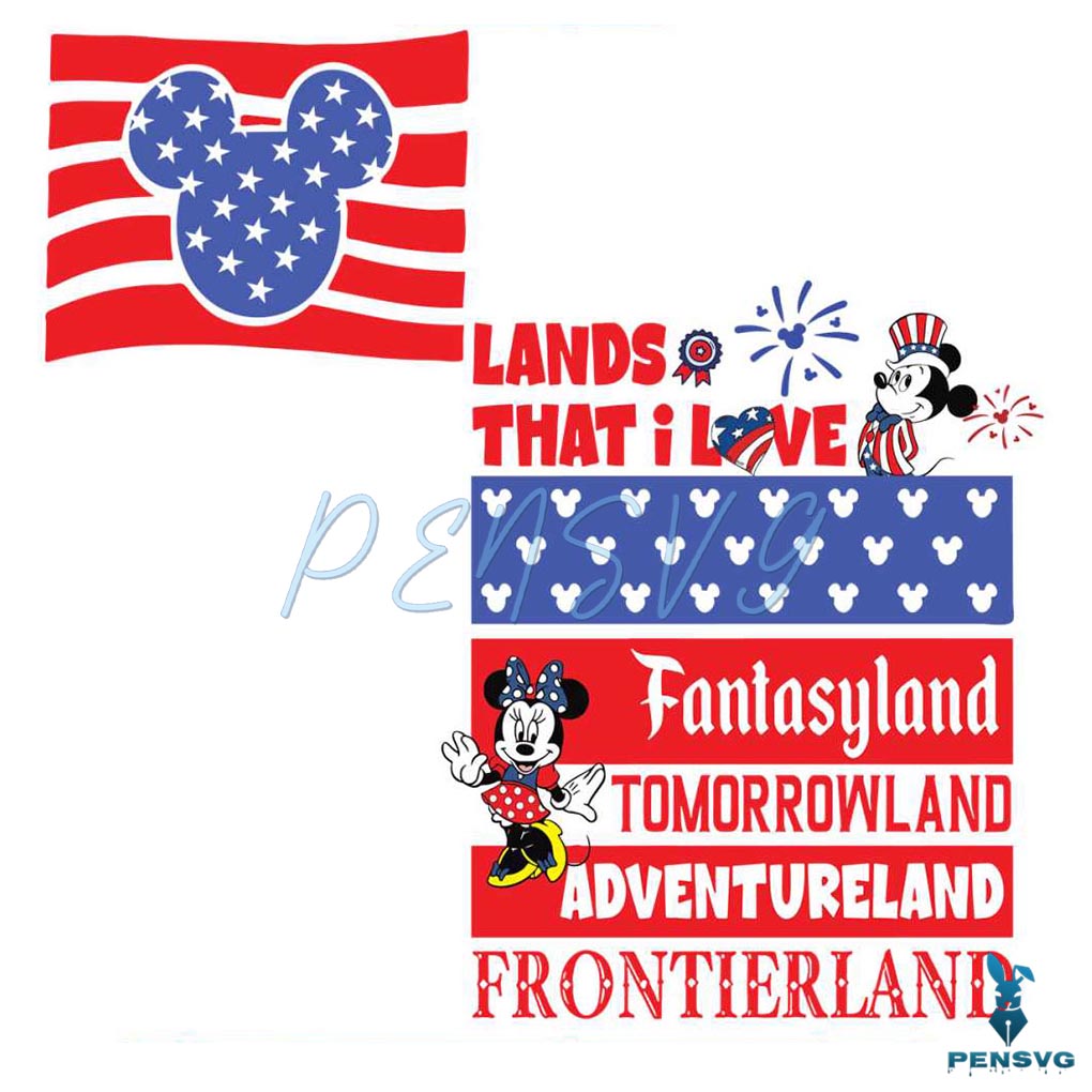 Disney Mickey 4th Of July America Flag SVG Graphic Design Files