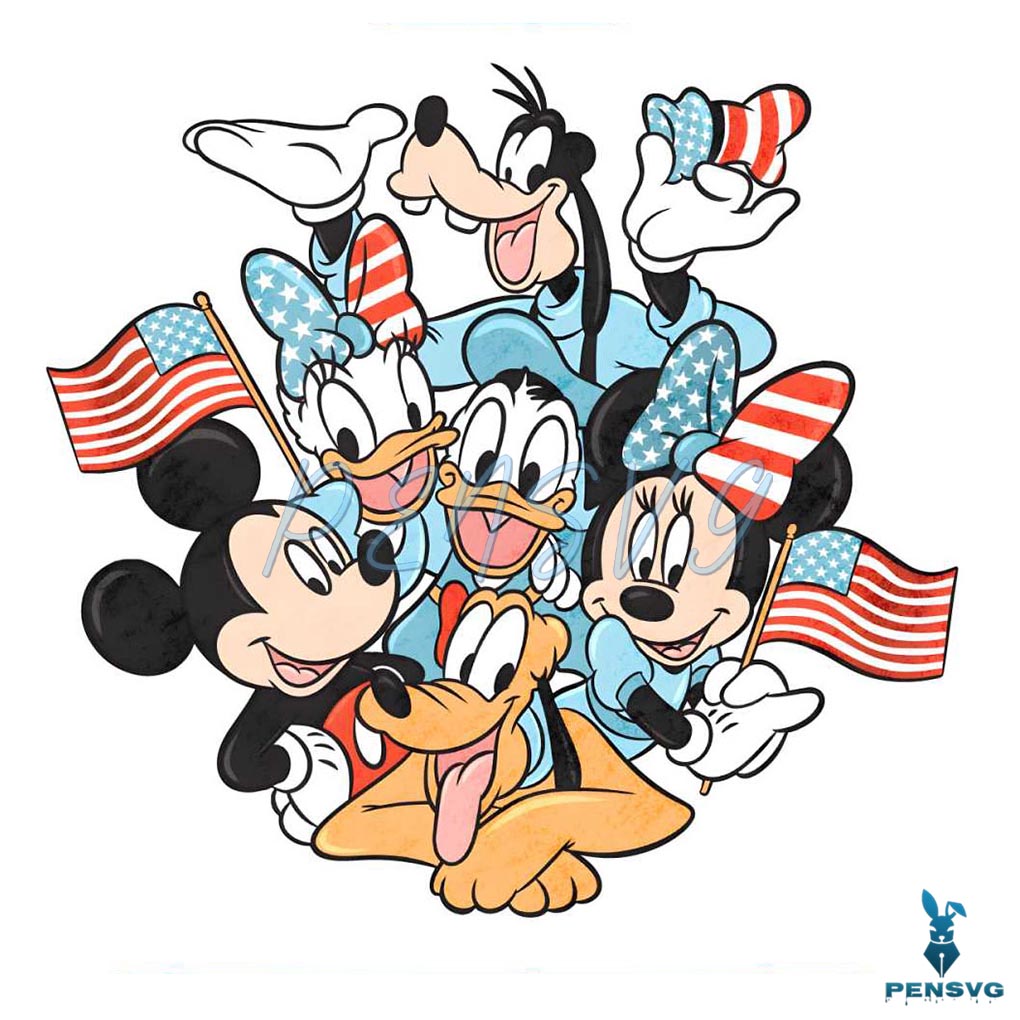 Disney Mickey And Friends 4th of July PNG