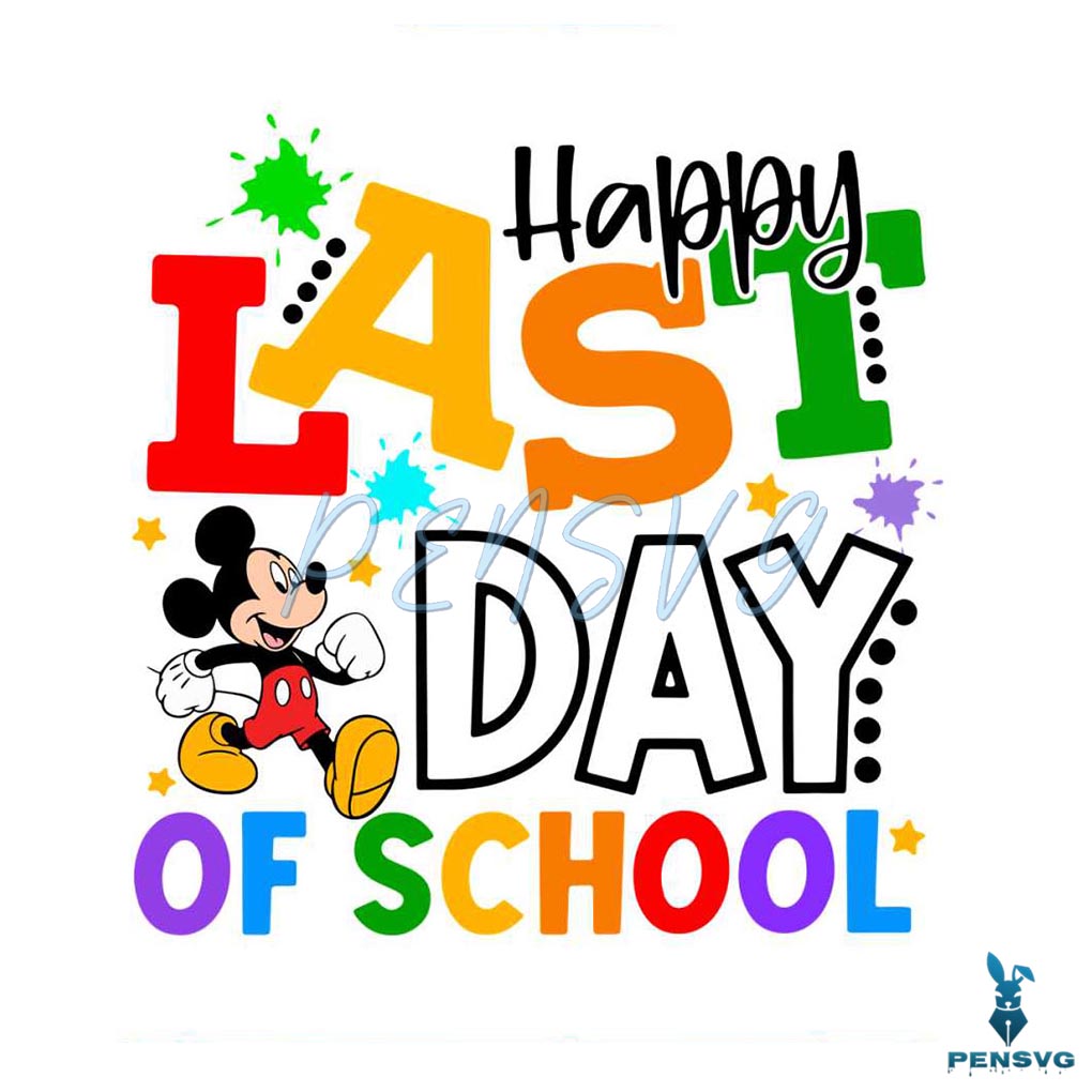 Disney Mickey Happy Last Day Of School PNG