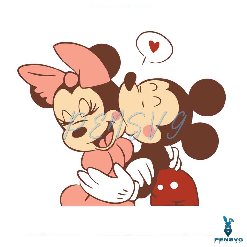 Disney Mickey Minnie Kiss Love SVG