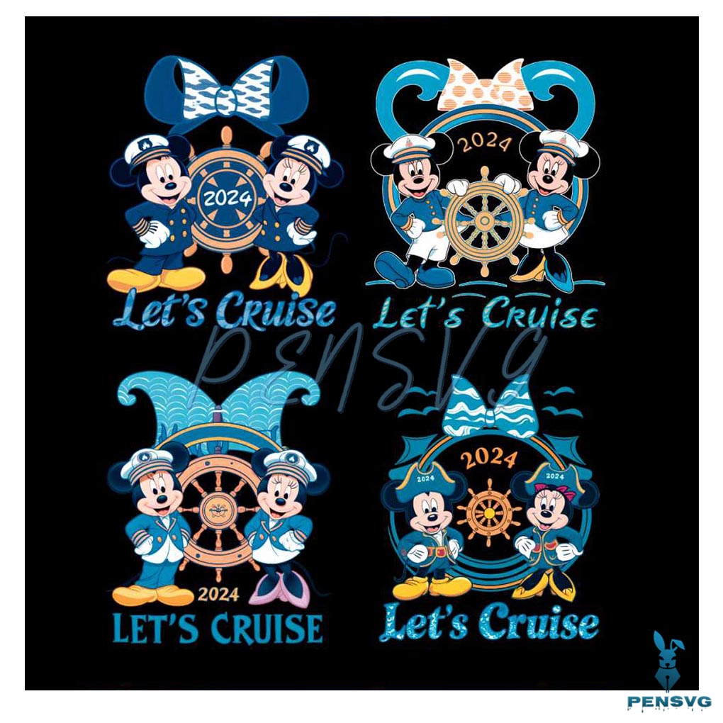 Disney Mickey Minnie Lets Cruise 2024 PNG Bundle