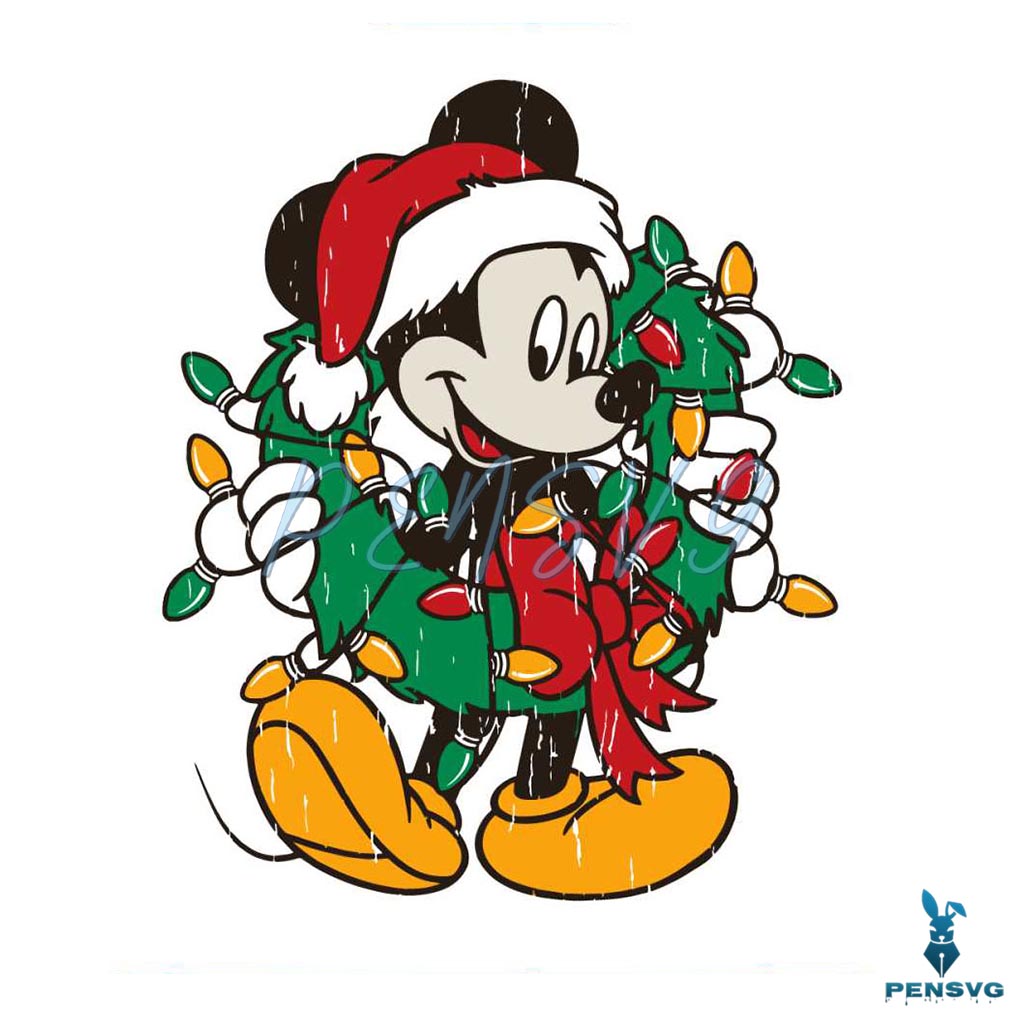 Disney Mickey Mouse Christmas Wreath SVG