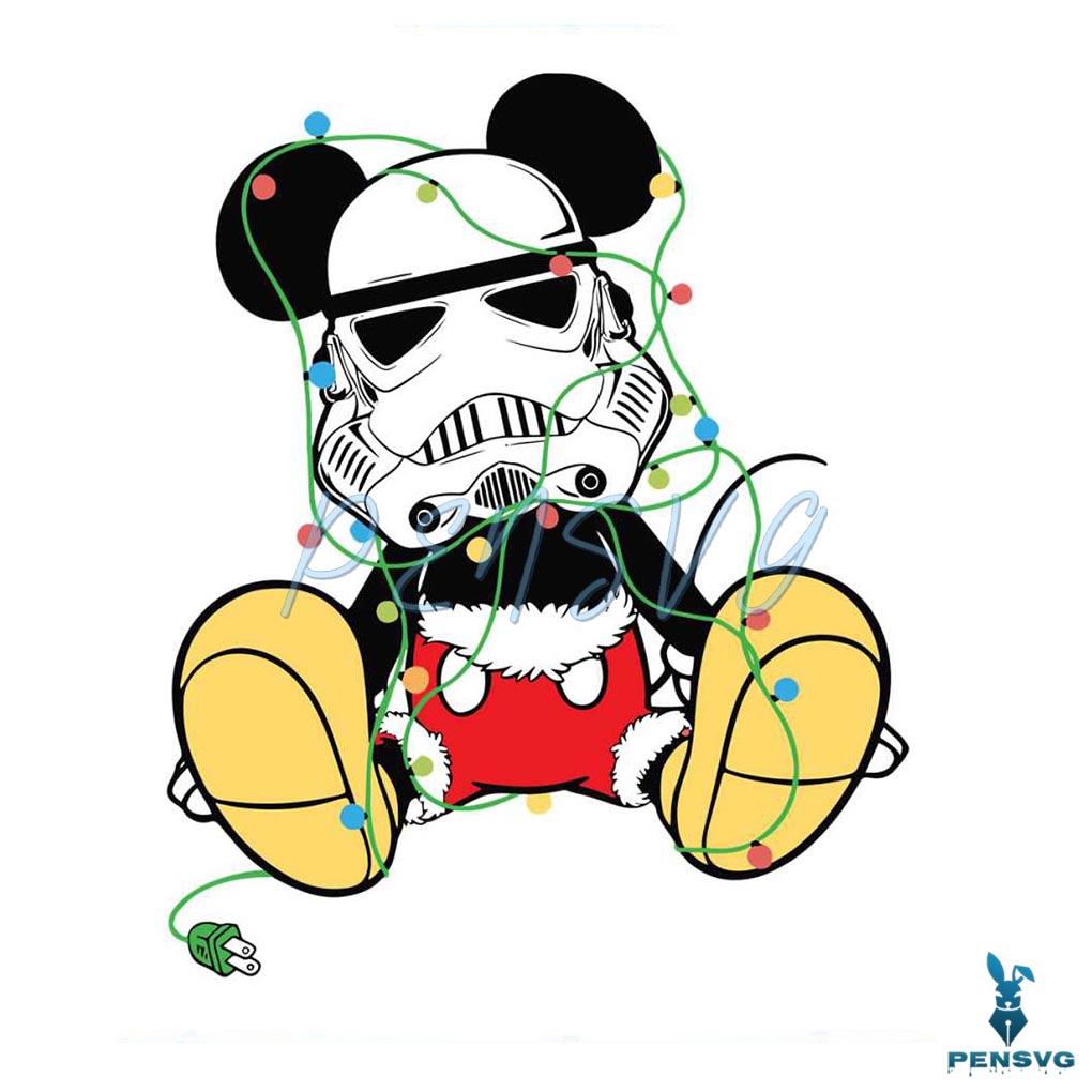 Disney Mickey Mouse Stormtrooper Christmas Light SVG File