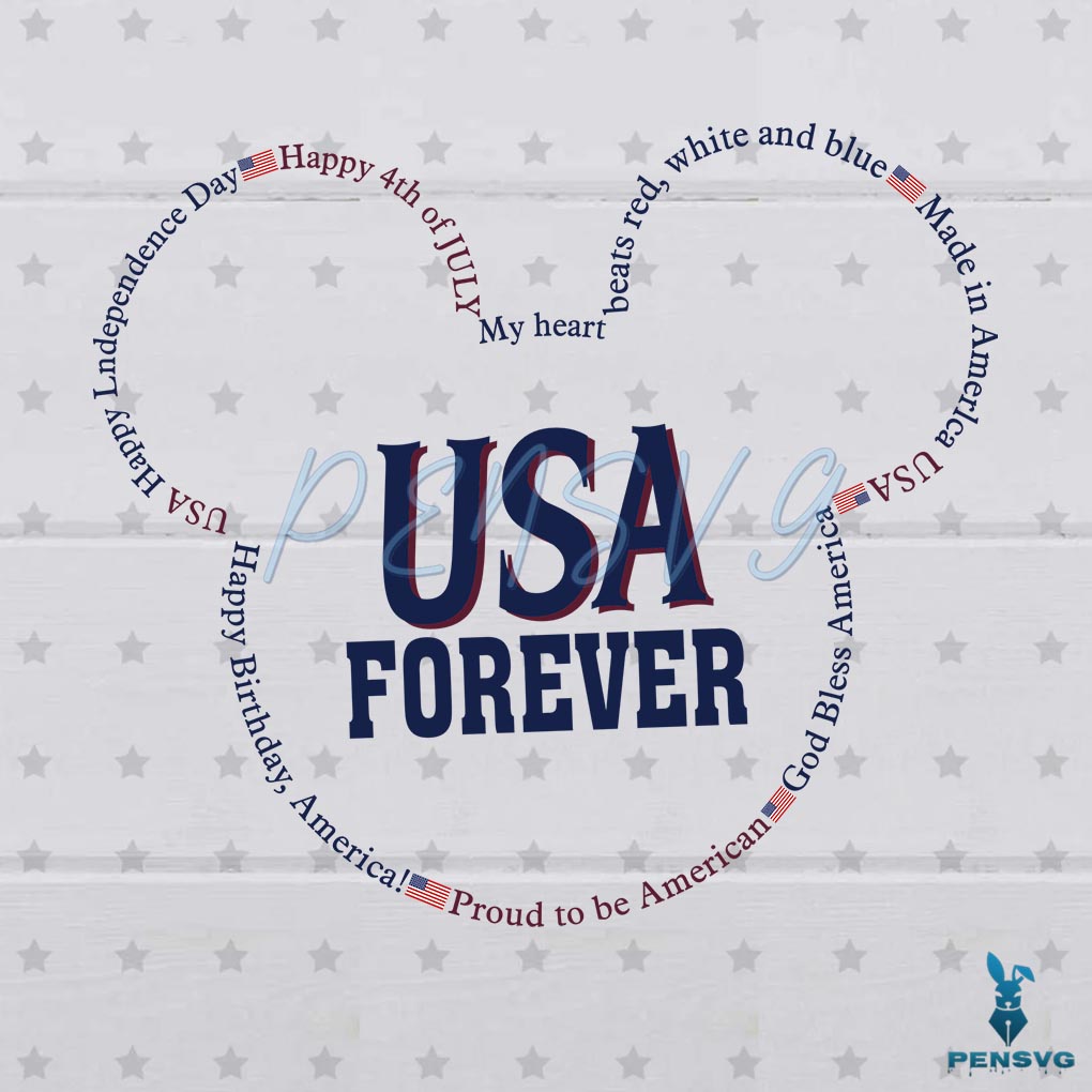 Disney Mickey Patriotic 4th Of July SVG File, USA Forever SVG