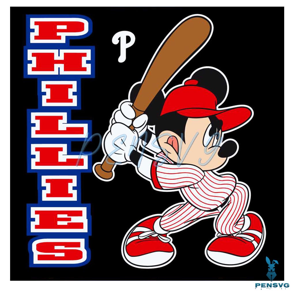 Disney Mickey Philadelphia Phillies Baseball SVG